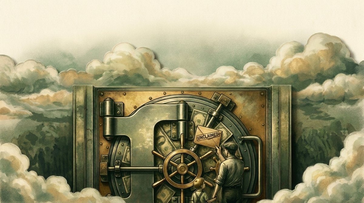 An UNCLAIMED card pinned to the vault door